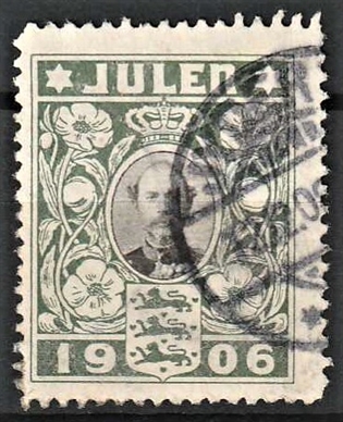 JULEMÆRKER DANMARK | 1906 - Kong Christian IX - Stemplet